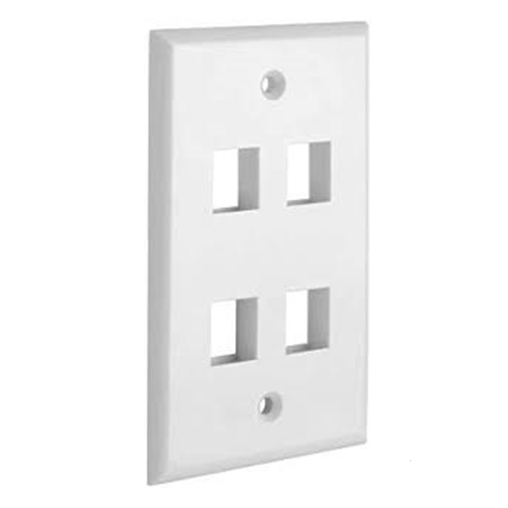 [STC-FP04] STC- FacePlate 4 Toma Blanco [Unidad]