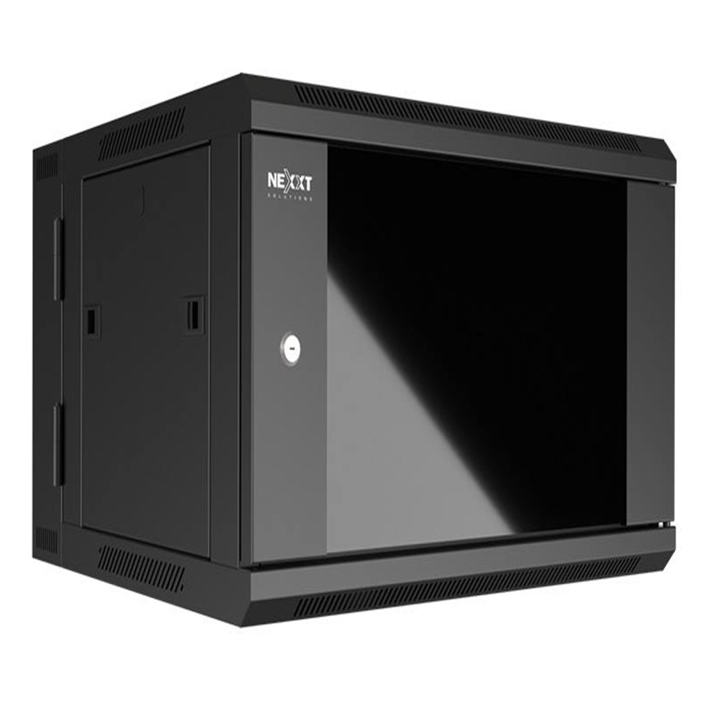 [AW222NXT03] Nexxt - Rack de Pared Cerrado Abatible con Puerta de Vidrio 12U 600x550mm