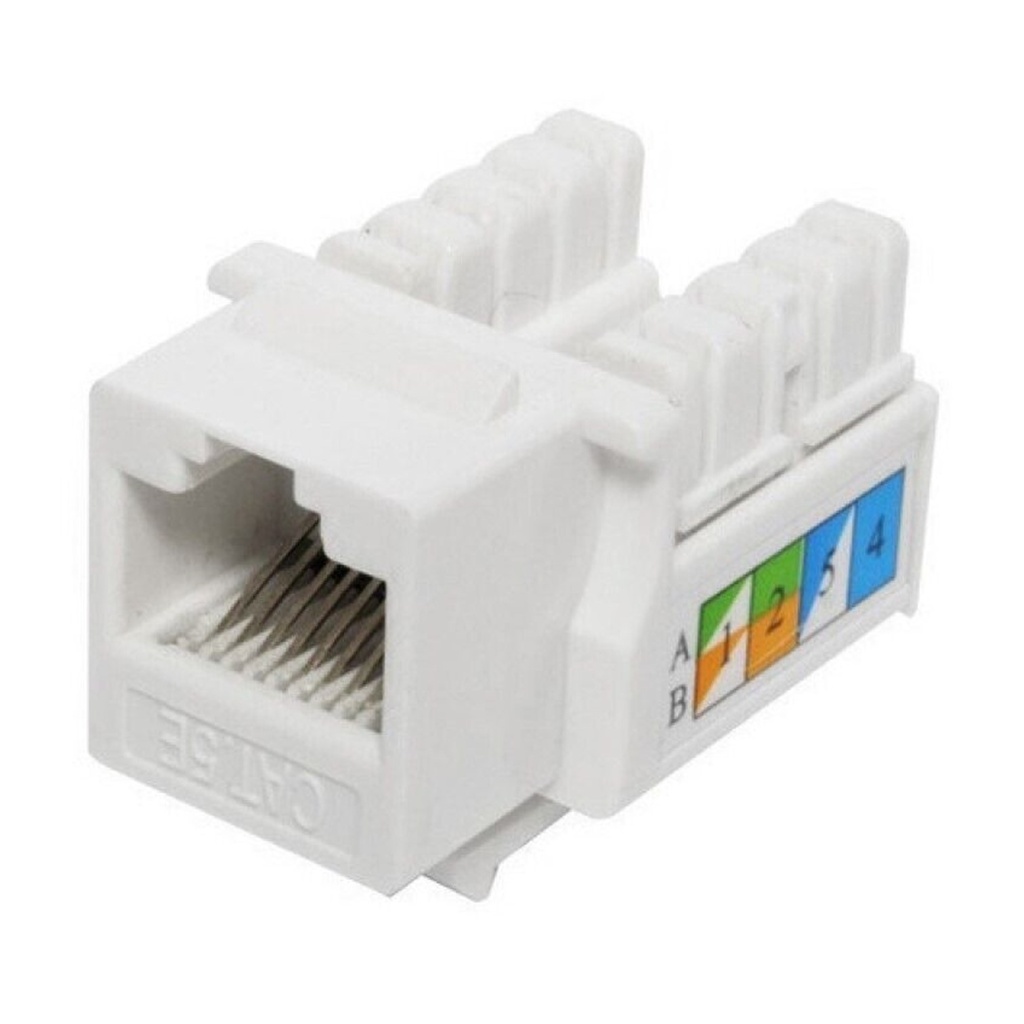 [STC-5EKYSW] STC- Conector Jack Coupler RJ-45 Categoria 5E Blanco [Unidad]