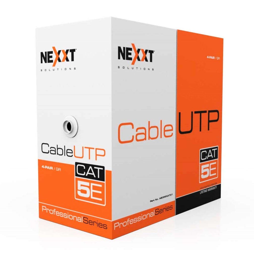 [AB355NXT21] Nexxt - Cable UTP Categoria 5E 100% Cobre 24AWG CM Interior Gris [100m/328ft]