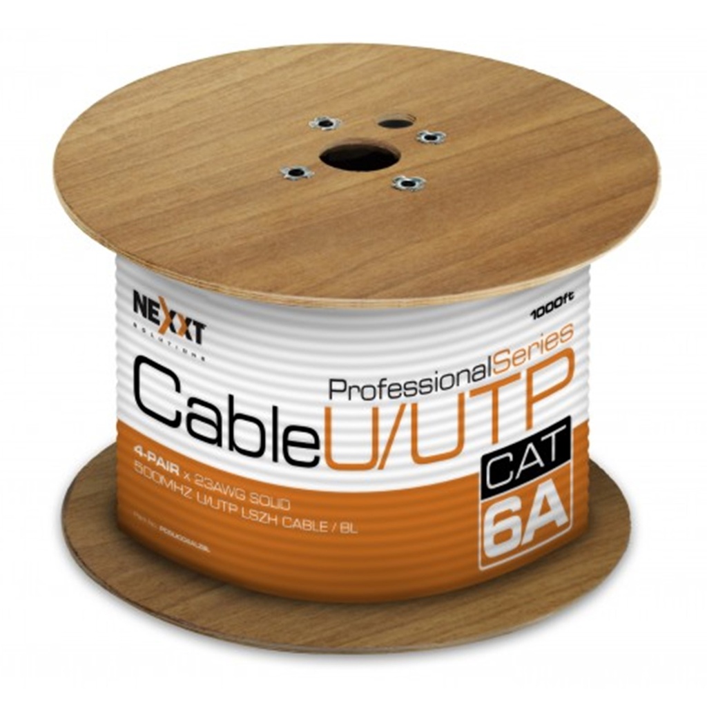[AB357NXT04] Nexxt - Cable U/UTP Categoria 6A 100% Cobre 23AWG Tipo LSZH Interior Azul [305m/1000ft]