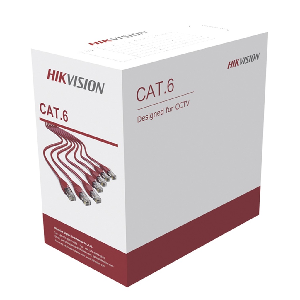 [DS-1LN6U-G] Hikvision - Cable UTP Categoria 6 100% Cobre Interior Gris [Caja 305 Metros]