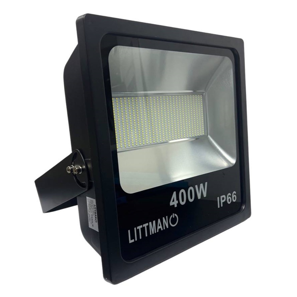 Reflector LED ZH Carcaza Negra 400W 6500K Luz Fria Multivoltajeaje ZH-400-NE Littman