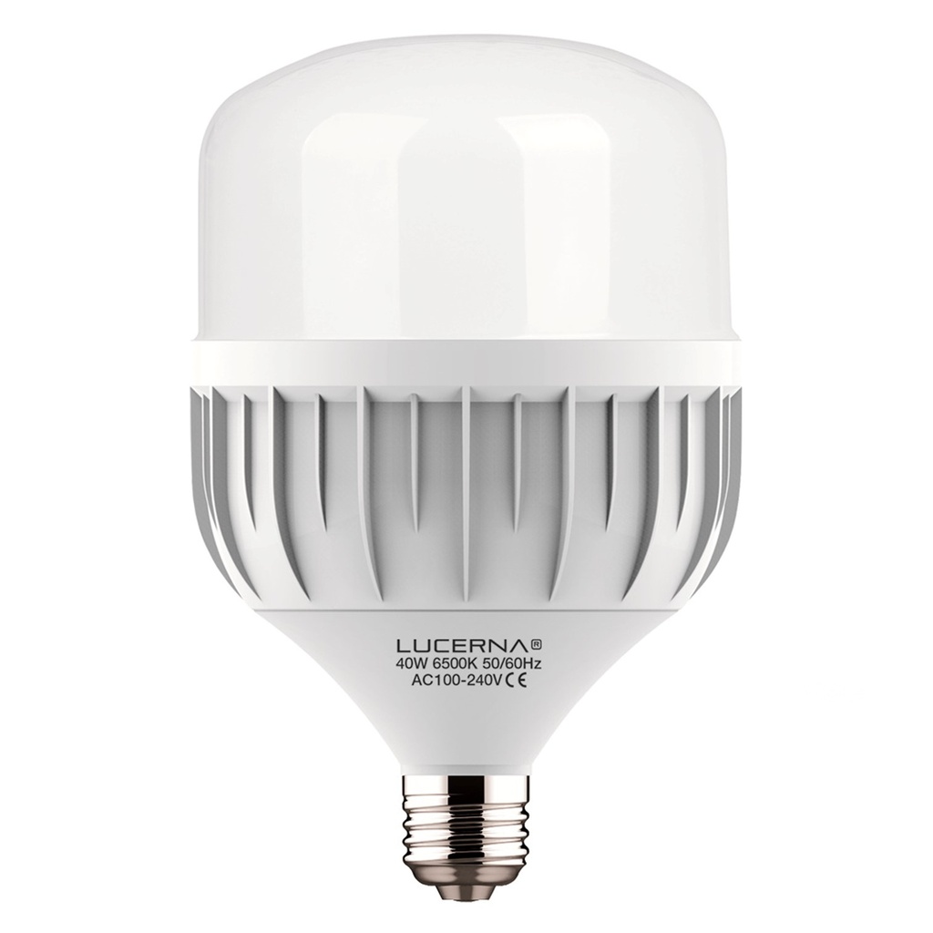 [40W-B-E27-6.5K] Lucerna - Bombillo LED Bulbo Alto Vatiaje 40W 6500K Luz Fria 3500lm Rosca E27