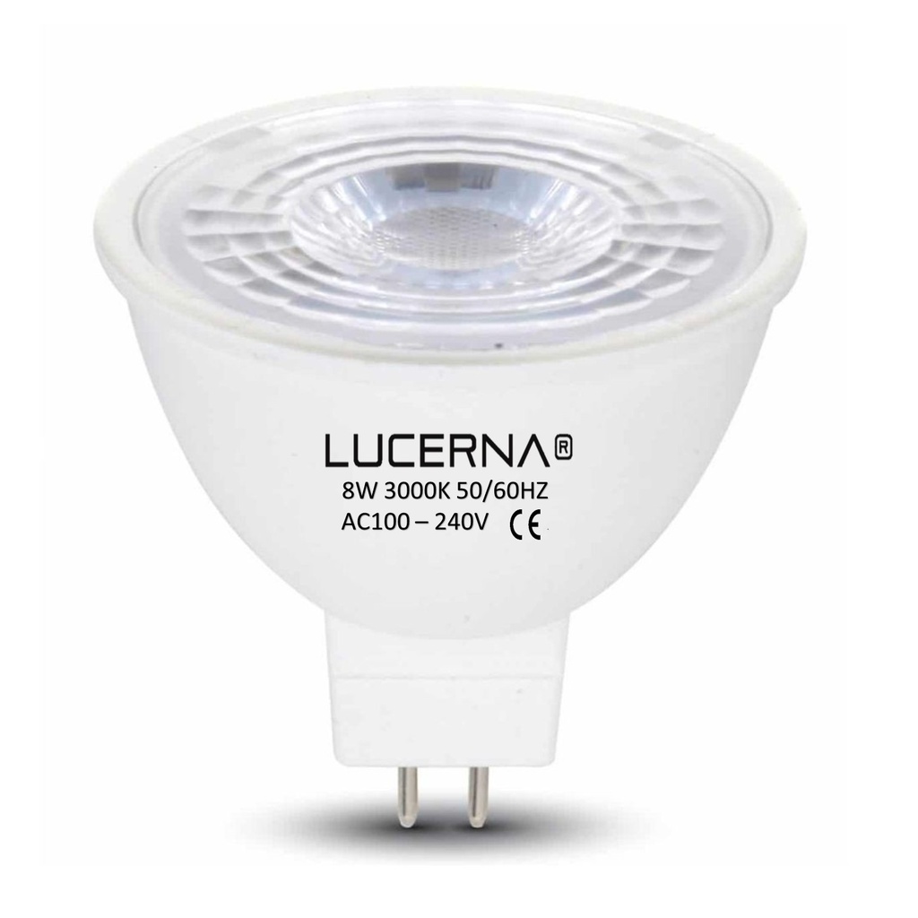[8W-GU5.3-3K] Lucerna - Bombillo LED GU5.3 Dicroico 8W 3000K Luz Calida Socate MR16