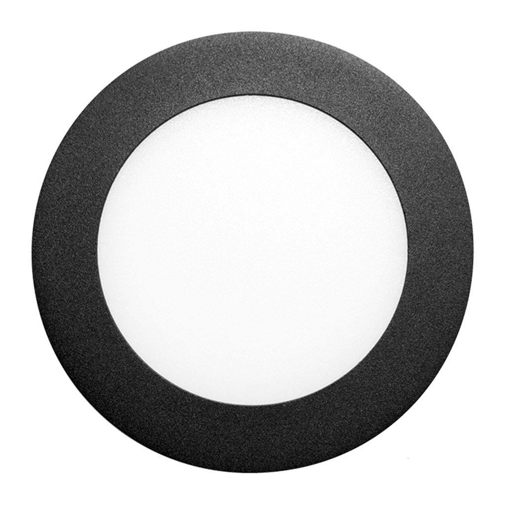 [DUL-1004BN] DuraLED - Lampara Panel LED 15W 6500K Luz Fria Redonda Empotrar Borde Negro