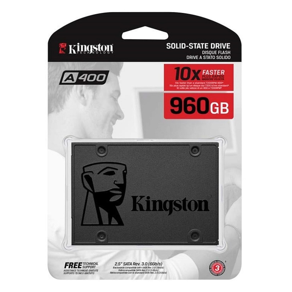 [SA400S37/960G] Kingston - Disco de Estado Solido SSD A400 960Gb SATA III 500 MB/s 2.5"