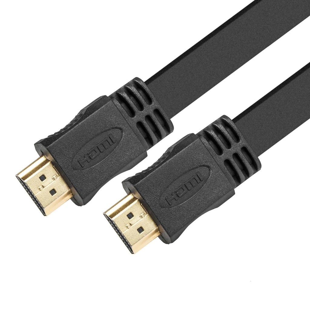 [XTC-410] Xtech - Cable HDMI Plano Macho Doble HD Goma Negro Admite hasta 3840x2160p [3 Metros]