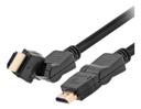 [XTC-606] Xtech - Cable HDMI Giratorio Macho Doble HD Goma Negro Admite hasta 3840x2160p [1.8 Metros]