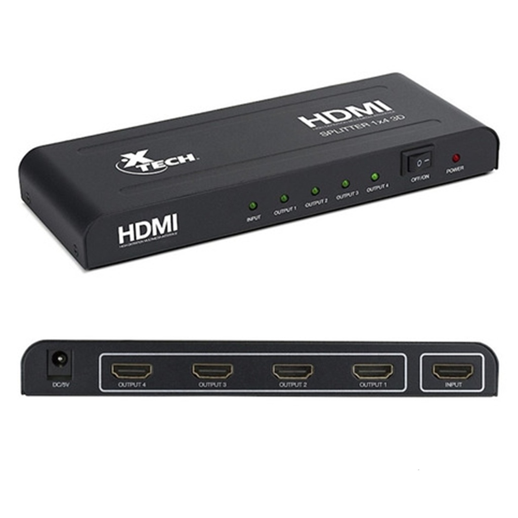[XHA-410] Xtech - Splitter Activo HDMI Hembra 1x4