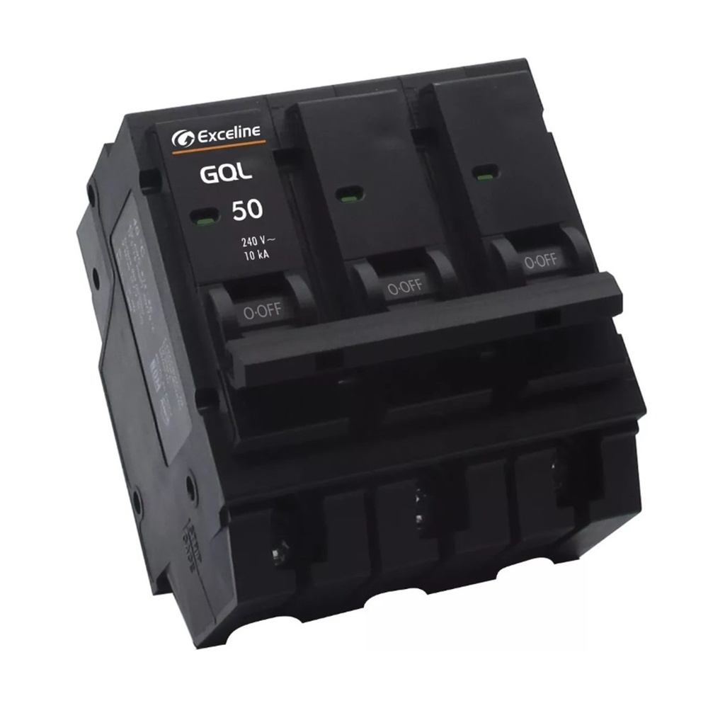 [GQL-50A-3] Exceline - Breaker Enchufable GQL TermoMagnetico 50Amp [3 polos]