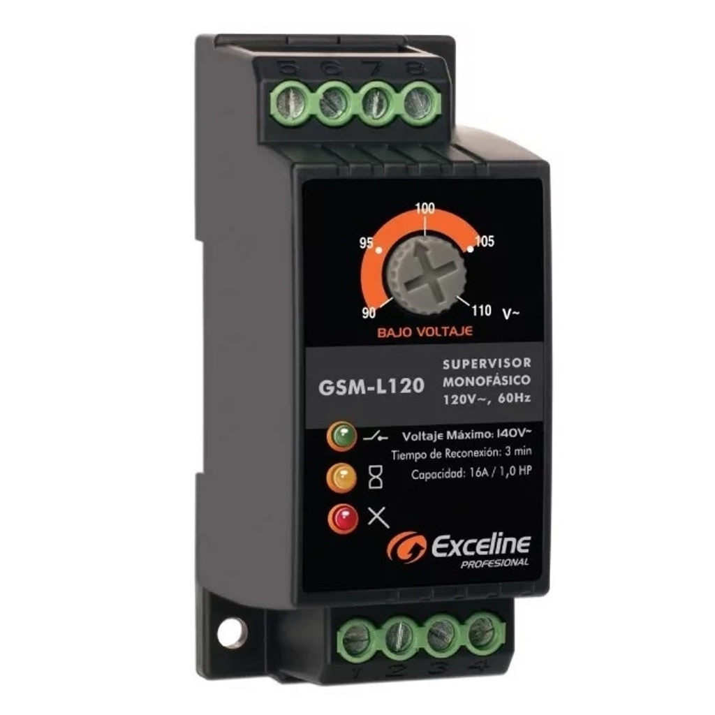 [GSM-L120] Exceline - Supervisor Monofasico 110V [Bornera]