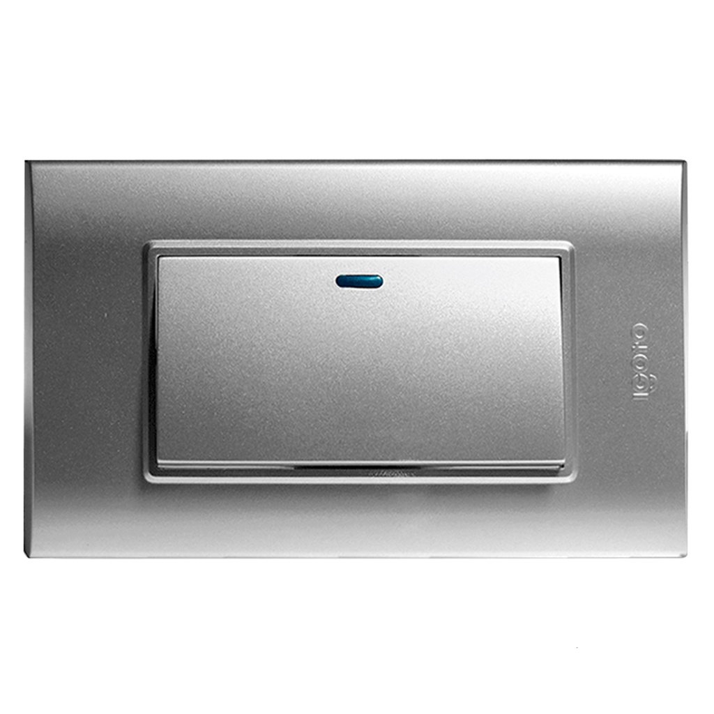 [B512-S] Igoto - Interruptor Simple Largo Serie B Plata