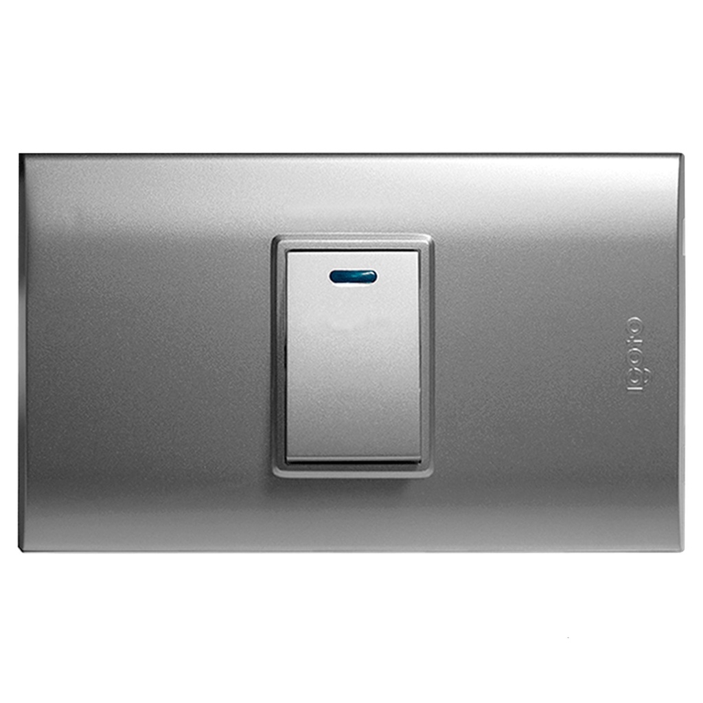 [B512S-S] Igoto - Interruptor Simple Pequeño Serie B Plata