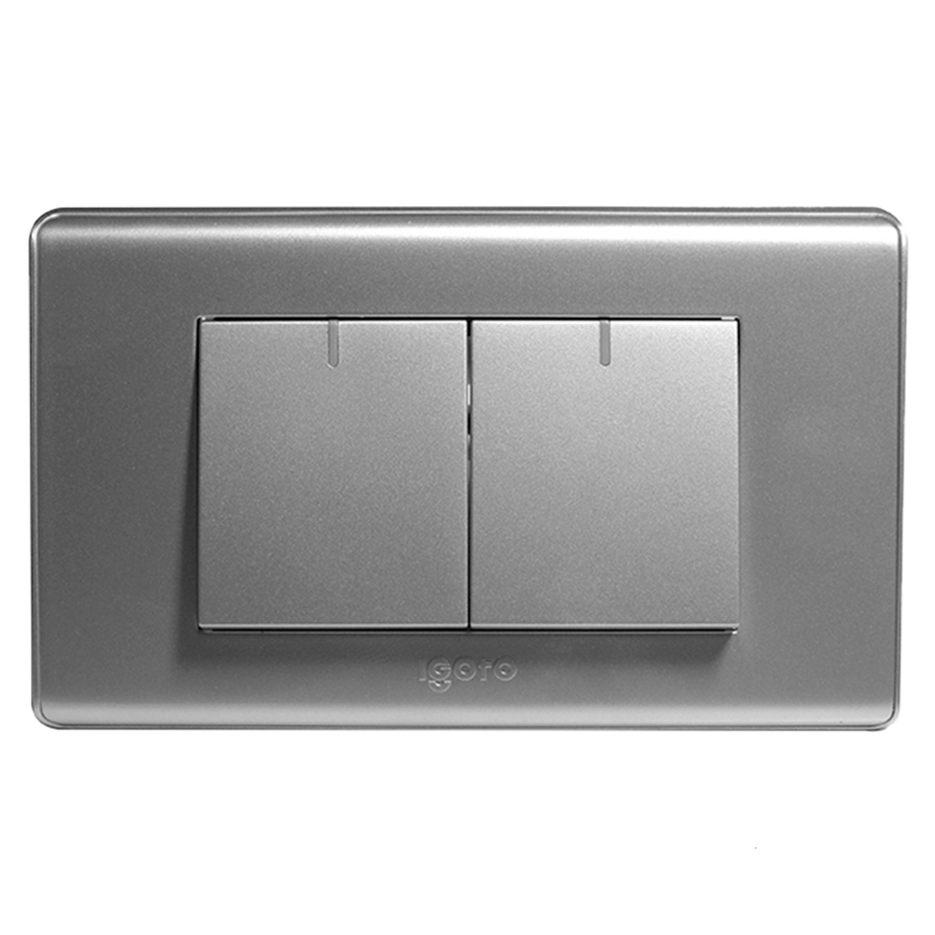 [A2022-S] Igoto - Interruptor Doble Pequeño Serie A Plata