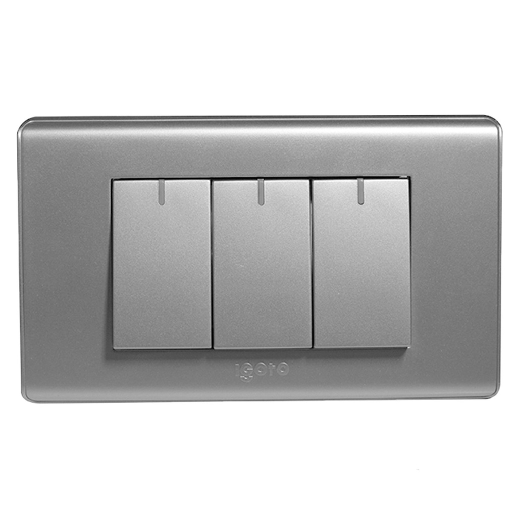 [A2032-S] Igoto - Interruptor Triple Serie A Plata