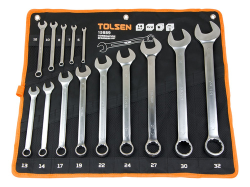 [TL-15889] Tolsen - Set de Llaves Combinadas 14 piezas