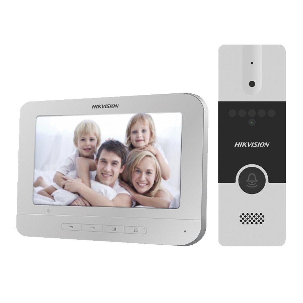 [DS-KIS202T] Hikvision - Kit de Videoportero Analógico con Pantalla LCD a Color de 7"