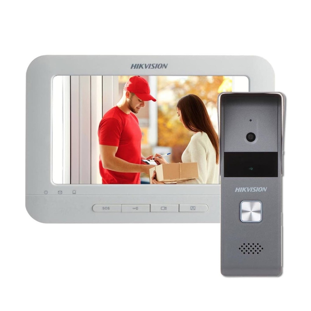 [DS-KIS203T] Hikvision - Kit de Videoportero Analógico con Pantalla LCD a Color de 7"