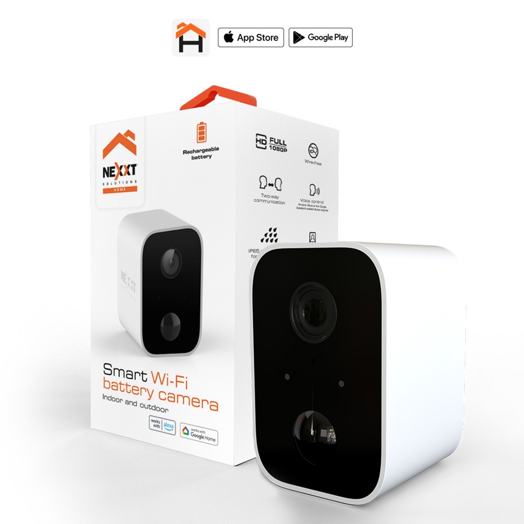 [NHC-O640] Nexxt Home - Cámara Inteligente HD 1080P [2MP] de Bateria Recargable para Exteriores/Interiores  WiFi
