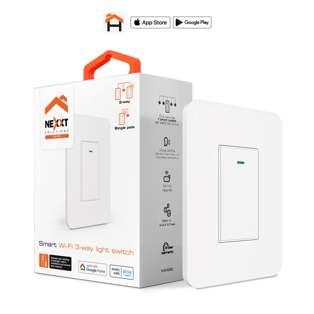 [NHE-S300] Nexxt Home - Interruptor 3-Way Inteligente WiFi