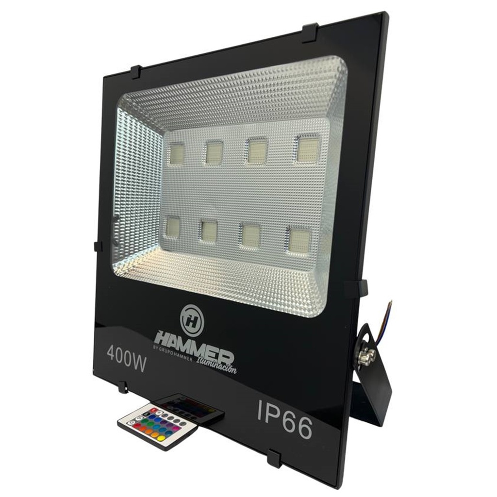 Reflector LED Luces de Colores con Control 400W RGB IP66 Multivoltaje 85/277 Volts FHRG-0010 Hammer