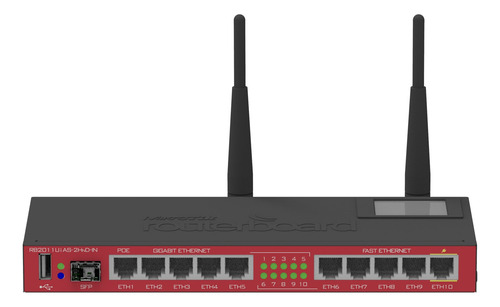 [RB2011UiAS-2HnD-IN] Mikrotik - Router Switch 2.4Gh 5xEth 128M L5