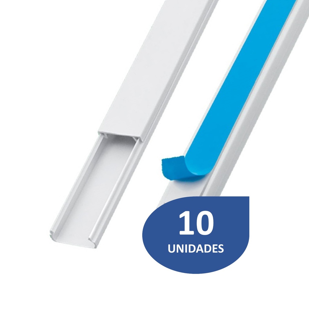 [WP-CANA4025-2M-10UND] Wireplus - Canaleta PVC Multiuso con Pegamento 40x25x2000 [10 Unidades]