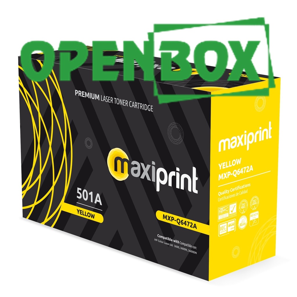 [Q6472A-(OPEN-BOX)] Maxiprint - Toner Compatible HP Yellow Q6472A (OPEN-BOX)