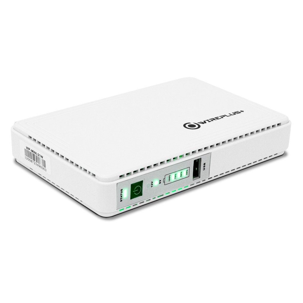 [WP-MINI-21W] Wireplus - Mini UPS 21w 2200Mahx4 120v/ac  input output USB 5v Dc 9V o 12v poe 15V/24V
