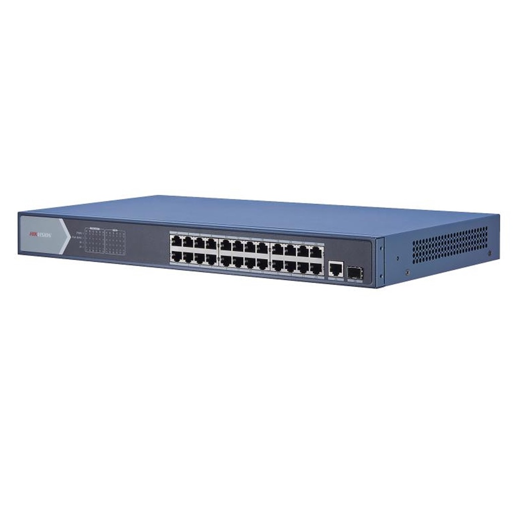 [DS-3E0526P-E] Hikvision - Switch POE 24 Puertos Gigabit + 1 Puerto Ethernet de Enlace Ascendente + 1 Puerto Uplink SFP