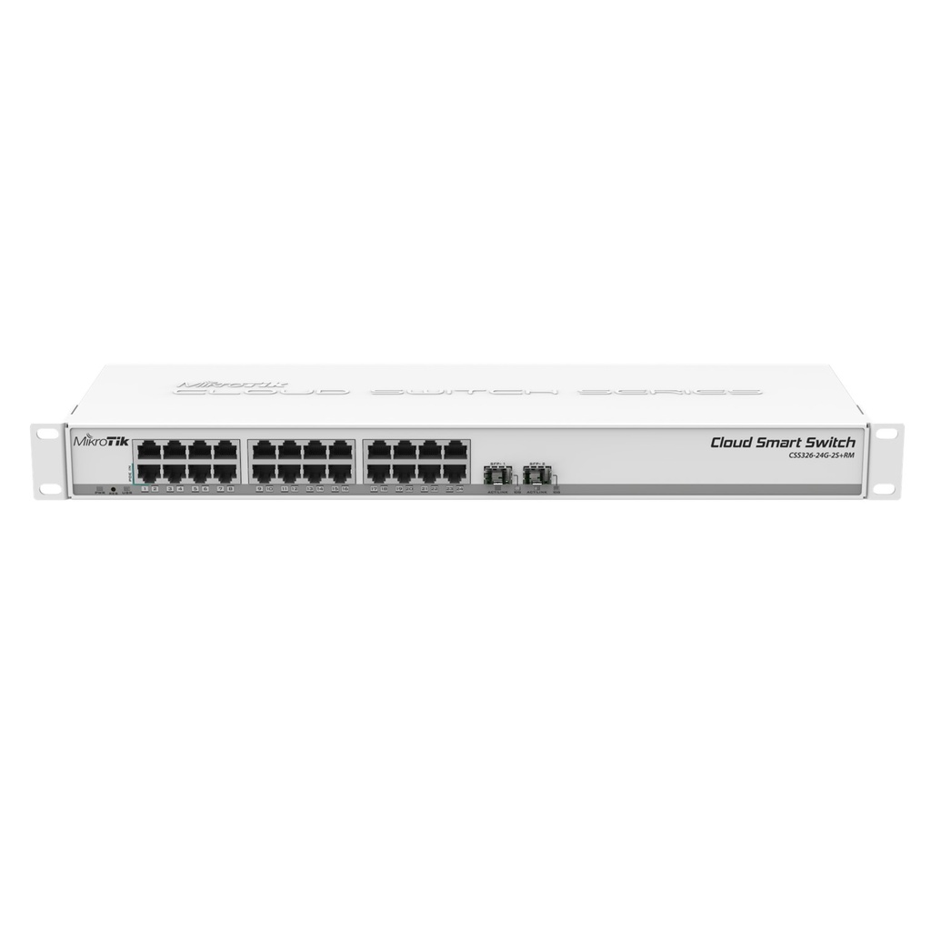 [CSS326-24G-2S+RM] Mikrotik - Cloud Smart Switch 326-24G-2S+RM with SwitchOS, rackmount case