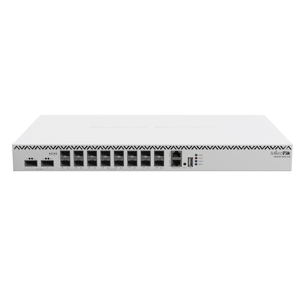 [CRS518-16XS-2XQ-RM] Mikrotik - Cloud Router Switch 518-16XS-2XQ-RM with RouterOS L5 license