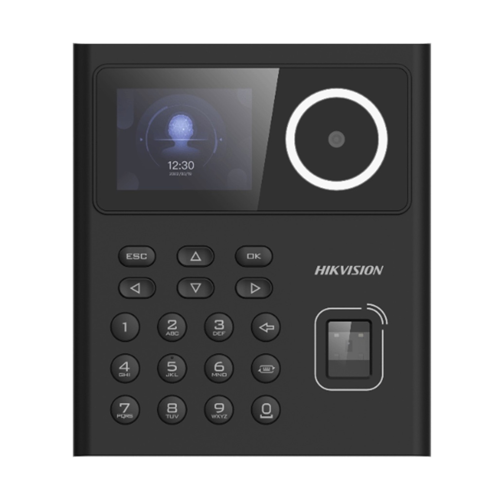 [DS-K1T320EFWX(O-STD)] Hikvision - Terminal de Reconocimiento Facial + tarjeta + huella Pantalla Tactil LCD