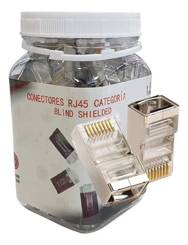 [ACC-CON-RJ45CAT5-B-100] Wireplus - Conector RJ45 Categoria 5E Blindado [100 Unidades]