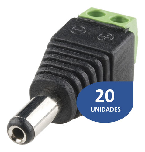 [ACC-CON-12VM-20] Wireplus - Conector 12V Macho 2.1mm [20 Unidades]