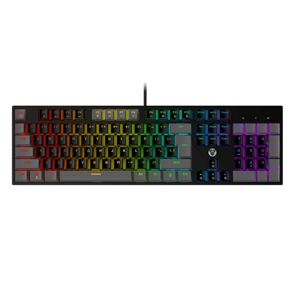 [MK886V2-BLACK(BE)] Fantech - Teclado Atom104 Alámbrico Gaming Sw Azul [Negro]