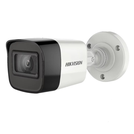 [010331] [DS-2CE16H0T-ITPFS(2.8mm)] Hikvision - Cámara HD Bullet con Audio 3K [5MP] Lente 2.8mm [Plástico]