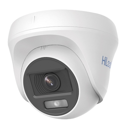 [010448] [THC-T129-PS(2.8mm)] HiLook - Cámara HD Domo ColorVU con Audio 1080P [2MP] Lente 2.8mm [Plástico]