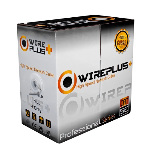 [020020] [CAB-UTP5-305-CO] Wireplus - Cable UTP Categoria 5E 100% Cobre Interior Color Gris [Caja 305 Metros]