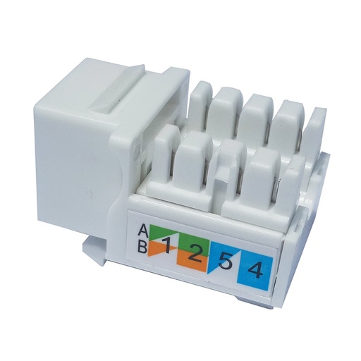 [020193] [WP-KRJ-C5EWHITE] Wireplus - Conector Keystone Jack Coupler RJ-45 Categoria 5E Blanco [Unidad]