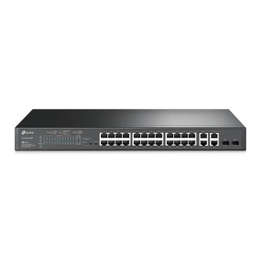 [020332] [TL-SL2428P] TP-Link - Switch Inteligente JetStream de 24 Puertos POE 10/100Mbps + 4 Puertos Gigabit Omada
