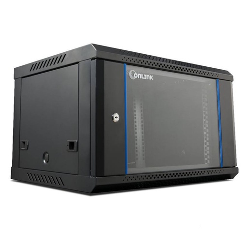 [020457] [WM6406] Onlink - Rack de Pared Cerrado Fijo 6U 600x 450x368mm con Puerta de Vidrio