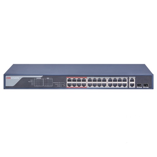 [020650] [DS-3E0326P-E] Hikvision - Switch POE 24 Puertos 10/100 Mbps + 2 Gigabit Combos