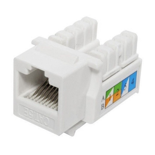 [020741] [STC-5EKYSW] STC- Conector Jack Coupler RJ-45 Categoria 5E Blanco [Unidad]