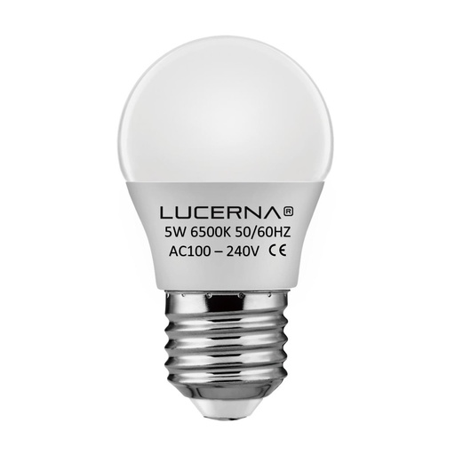 [050220] [5W-B-E27-6.5K] Lucerna - Bombillo LED Bulbo 5W 6500K Luz Fria 450lm Rosca E27 G45