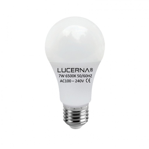 [050225] [7W-B-E27-6.5K] Lucerna - Bombillo LED Bulbo 7W 6500K Luz Fria 630lm Rosca E27 A60