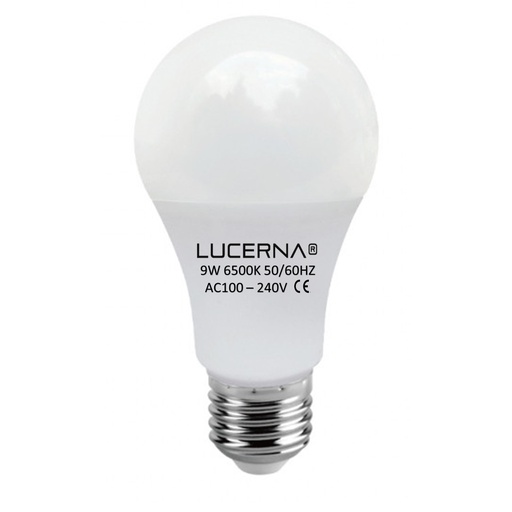 [050227] [9W-B-E27-6.5K] Lucerna - Bombillo LED Bulbo 9W 6500K Luz Fria 810lm Rosca E27 A60
