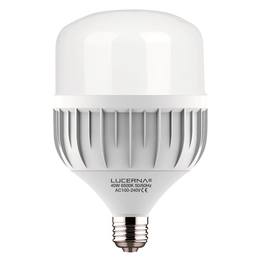 [050235] [40W-B-E27-6.5K] Lucerna - Bombillo LED Bulbo Alto Vatiaje 40W 6500K Luz Fria 3500lm Rosca E27