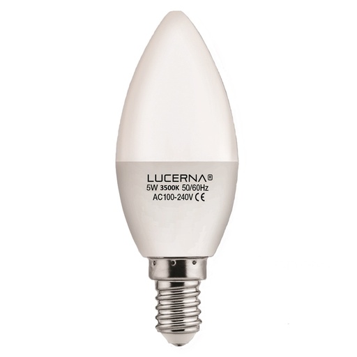 [050603] [5W-V-E14-3K] Lucerna - Bombillo LED Vela 5W 3000K Luz Calida 640lm Rosca E14